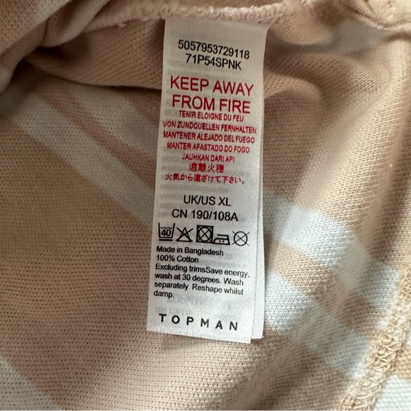 TOPMAN PINK STRIPED SHORT-SLEEVE DRESS SHIRT - XL - Picture 5 of 6